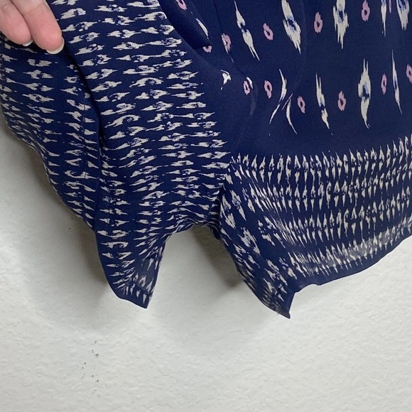 Joie Kayture Embroidered Silk Navy Romper S - Picture 6 of 11